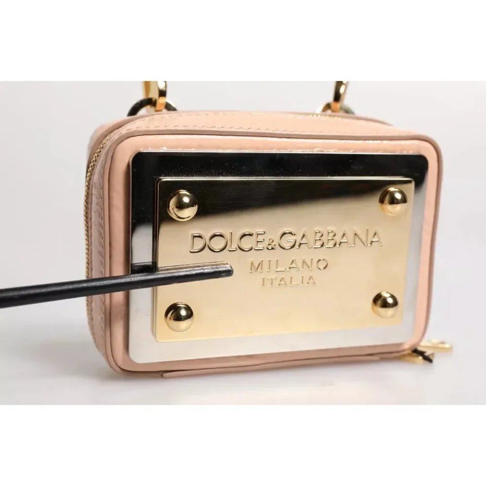 Dolce & Gabbana Nude Leather Logo Plaque Crossbody Bag - Picture 8 of 8